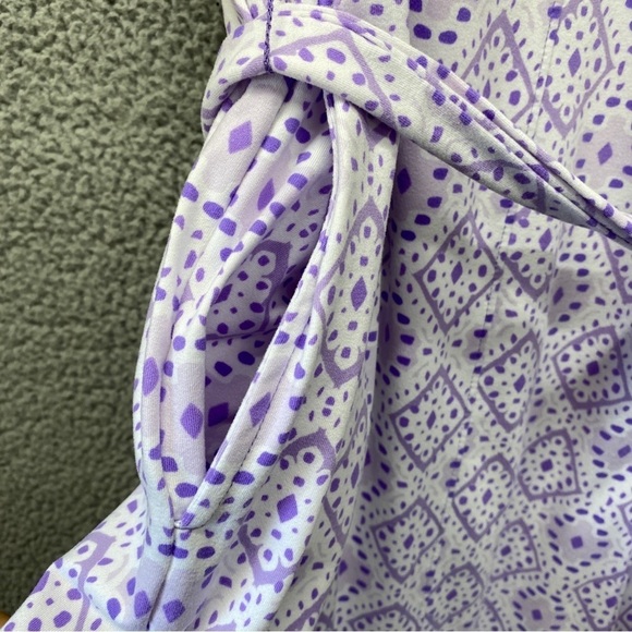 Cuddl Duds Regular Flexwear Paneled Maxi Dress Purple Eyelet Sz S - Picture 5 of 12